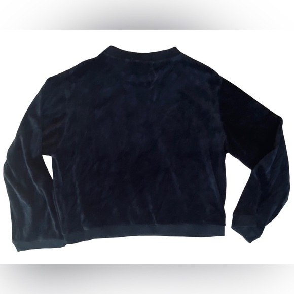 Women’s Lizsport Black Velour Crewneck Bell Sleeve Top NWT Size Large - Picture 2 of 6